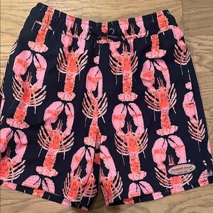 Vineyard Vines Men's Swim Trunks with Pink Lobster Design